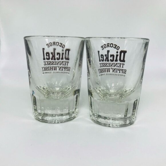 2 George Dickel Tennessee Sippin' Whisky Shot Glasses Heavy Bottom Libbey - Picture 2 of 4